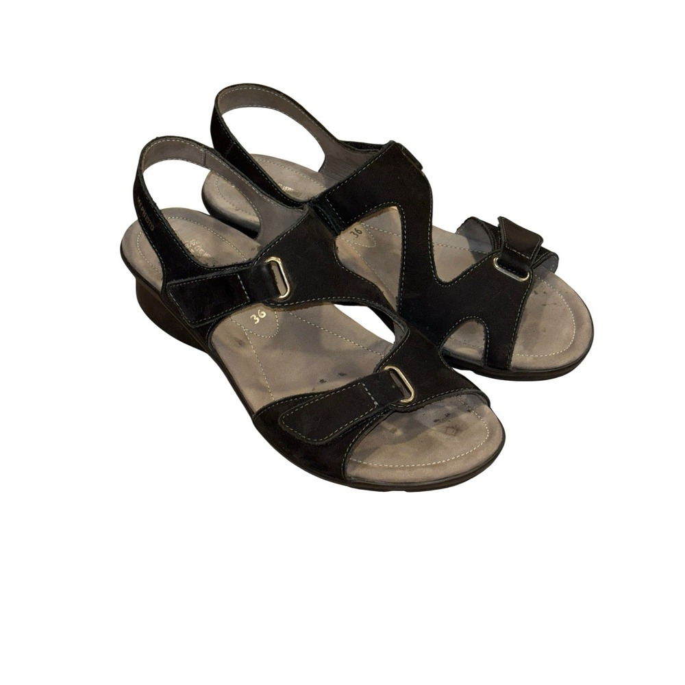 MEPHISTO PARIS WOMEN SIZE 6 M (EURO 36) BLACK NUBUCK SLINGBACK EUC